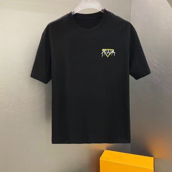 Prada Black Tee with Yellow Graphic - Picture 1 of 4